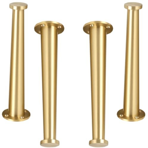 YJRZYQKXKL Möbelfüße 20cm, 4 Stück Verstellbar Möbelfüsse Gold Möbelbeine Höhe: 6-30cm Sockelfuß Messing | Eloxierte Oberfläche Schrank Füße Couchtisch Beine Tischfüße Sofasfüße-20cm/7.9