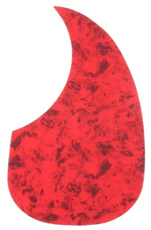 QUARKZMAN 1Stk Akustik Gitarre Schlagbrett Gitarre Schutz Platte Passform 41 Selbst Klebe Rechtshänder Akustik-Elektrische Gitarre Teile 99x180mm Wasser Tropfen Form Rot Perle