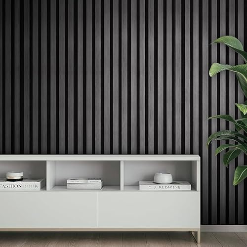 ACWP006 Grey Oak Acoustic Wall Panel – Pack of 2 (2400×600×21 mm) | Premium Slat‑Wood Acoustic Panel, Sound Absorbing & Decorative Slat Wall for Home Studio, TV, Office