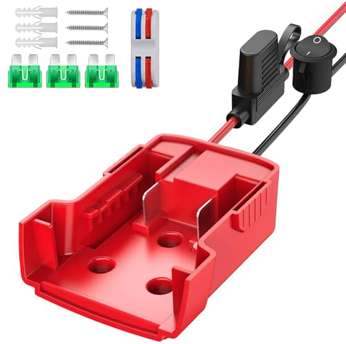M18 Adapter Power Wheels Adapter for Milwaukee 18V Battery Conversion Kit | 14AWG Wire Terminals with Fuse Holder 3PCS 30Amp Fuses Connector for RC Toys Robotics DIY Cars