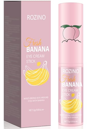 3pcs Banana Eye Cream Stick - Twist Up Solid Formula for Dark Circles, Puffiness & Fine Lines,Hydrating Brightening with Hyaluronic Acid, Vitamin E & Extracts (3psc)