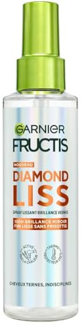 Garnier Fructis Diamond Liss - Spray Cheveux Lissant Brillance Diamant pour Cheveux Lisses & Brillants - Thermo Protecteur - Kératine Végétale & Huile d'Argan - Anti-Frisottis - Anti-Humidité - 150 ml