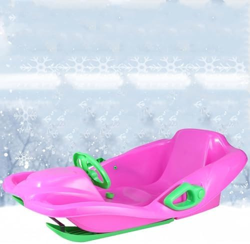 Snow Sleds Children's Sledge, Thickened Double Sledge, Snow Sledge with Backrest, Multi-Coloured Sledges, Plastic Sledge