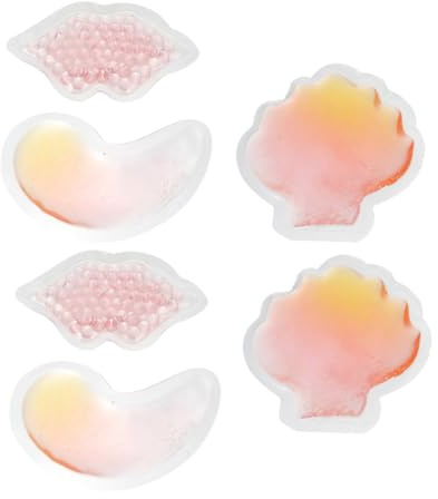 Yardwe 6 Stück Kühlpack Geltherapie für Gesicht und Lippen in Lippenform Pvc Material Wiederverwendbar für Kälte und Wärmeanwendung im Krankenhaus und Praxis