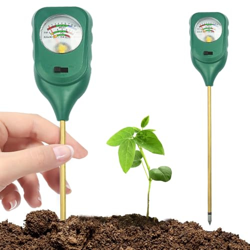 KBIBCK 3 Stück Boden Feuchtigkeitsmesser, 3 in 1 Bodentester, Feuchtigkeitsmessgerät Pflanzen, Boden Feuchtigkeitsmesser für Pflanzen, Bodenmessgerät mit pH Temperatur Licht für Innen und Außenbereich