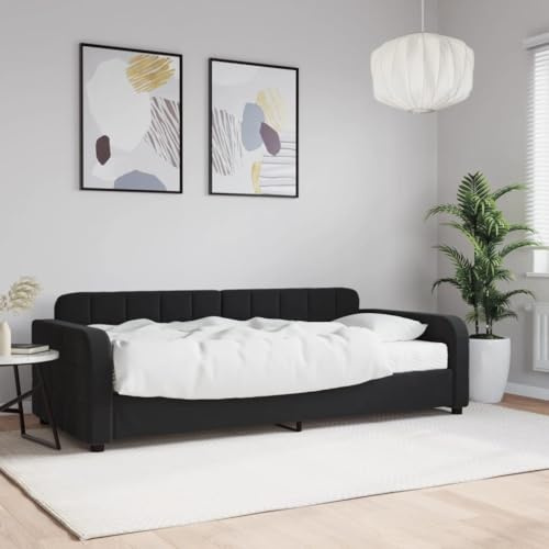 Refined Tagesbett mit Matratze Schwarz 90x200 cm Samt