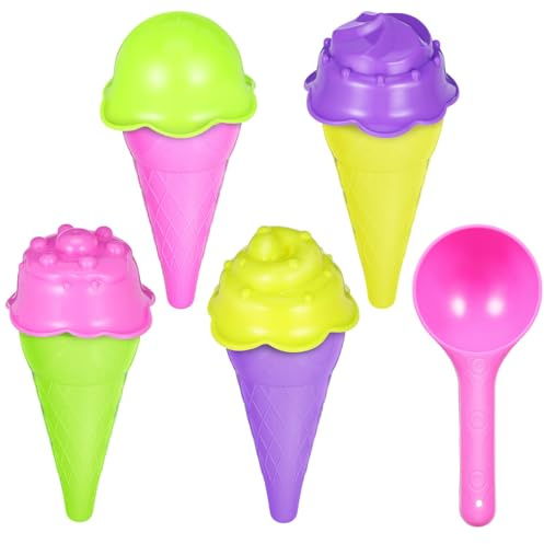 Toddmomy 1 Set Sandspielzeug-Set mit Eiscreme-Motiv für Kinder – Strandformen & Schaufel für Strand, Sandkasten Und Sommerreisen