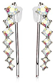 beyoutifulthings 1 Paar Ohrklemmen KRISTALLBOGEN 19 x 3mm Set Ohringe Ohr-ringe Ohr-clip Ohr-stecker Chirurgenstahl Silber Gold Roségold viele Farben
