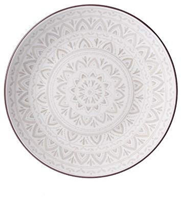 Flirt by R&B 745.047 Dessertteller, rund, Keramik, Braun, Grau, Weiß, 210 mm