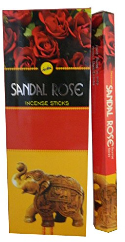 Sree Vani Räucherstäbchen Sandal Rose 120 Sticks 6 Schachteln zu je 20 Stäbchen Vorratspackung Wohnaccessoire Raumduft