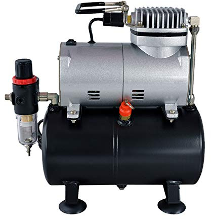 Airbrush Kompressor mit Lufttank Drucktank, Airbrush Kompressor ölfrei Airbrushkompressor f. Anfänger und Fortgeschrittene Kompressor für Airbrush Set für AirbrushPistole