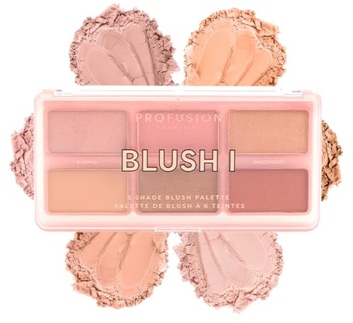Profusion Cosmetics The Go Palette - Blush I, Long Lasting 6 Shade Face Blusher Gives Daily Glamorous Celebrity Look