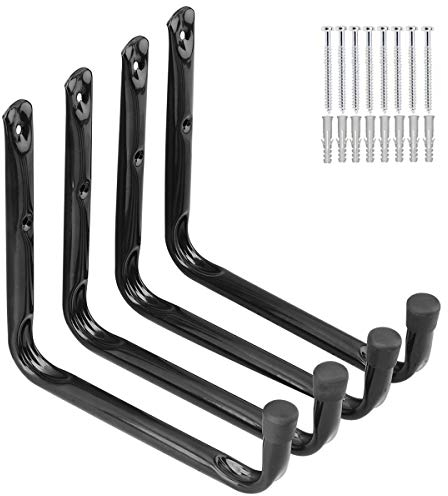 PiPaFox Haken für Garagenspeicherleitern, 24 CM/9,5 Zoll Hochleistungs-Jumbo-Arm-Utility-Rack für Gartengeräte, Surfbretter, Klappstühle