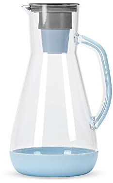 Hydros Jarra de filtro de agua de 64 onzas con tecnología patentada Fast Flo, llenado rápido de 60 segundos y filtro reciclable sin BPA, capacidad de ocho tazas, azul