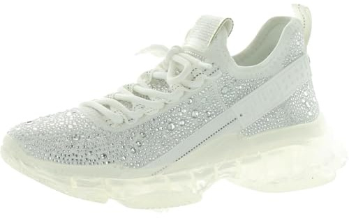 Steve Madden Women's Maxima Sneaker, White Multi Rhinestone, 5.5 UK