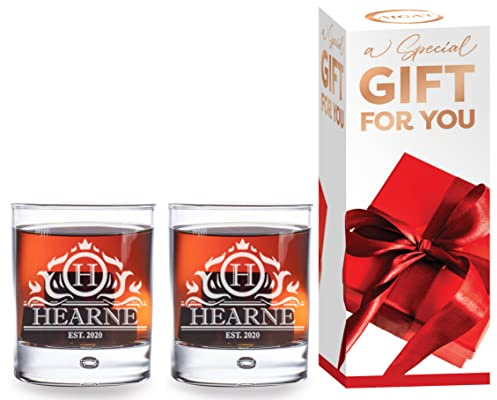 AIGAT 2 Pièces Verres à Whisky Personnalisés - Cadeau pour Père, Lui, Anniversaire, Garçon - Verres à Bourbon 270ml