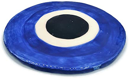Salvamanteles De Cocina Para Platos Calientes, Tabla De Queso De Cerámica Mal De Ojo Pintada A Mano