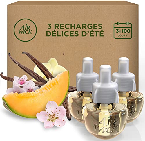 Air Wick Desodorisant Maison Recharge Diffuseur Electrique Délices d’été - 3 recharges x 19 ml