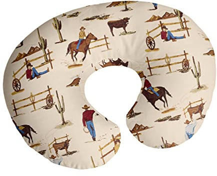 Sweet Jojo Designs Wild West Cowboy Nursing Pillow Cover Breastfeeding Pillowcase for Newborn Infant Bottle or Breast Feeding (Pillow NOT Included) - Red Blue Tan Western Southern Country Horse