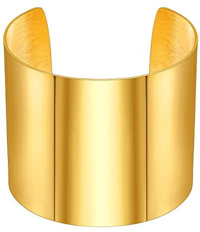 FOCALOOK Damen Armband einfacher offener Armreif mit Knoten 18k vergoldet Minimalist verstellbar Armspange Armschmuck Accessoire für Mädchen