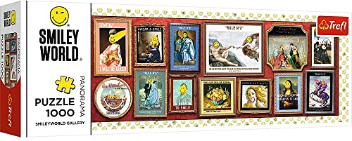 Trefl - Galerie Smiley World - Panorama Puzzle 1000 Teile - Lächelndes Kunstwerk, Collage, heiteres Puzzle, DIY-Puzzle, Kreative Unterhaltung, Spaß, für Erwachsene und Kinder ab 12 Jahren