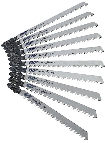 XWTOOL 10-teiliges Stichsägeblatt-Set mit T-Schaft, T301CD-Set, schnelles Schneiden von Holz auf der Arbeitsplatte, DIY-Elektrowerkzeug, Mehrzweck-HCS-Säge