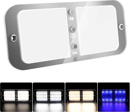Beedove 12v Led Lampen Wohnmobil, LED Deckenleuchte 12V 72 LED 800LM, Dimmbar Dach Wohnmobilbeleuchtung mit Schalter und Fernbedienung für Auto LKW Wohnwagen Wohnmobil Camping Boot