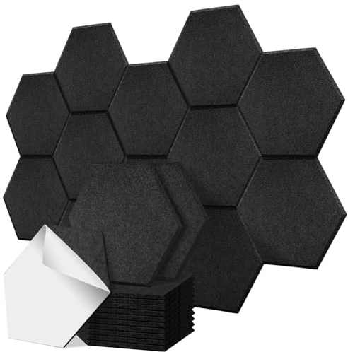 shinfly Schalldämmung Panel, 12-Stücke, Akustikplatten Hoher Dichte, für Decke/Tür/Wand Dekoration und Schallschutz Behandlung, Akustikpaneele Selbstklebend