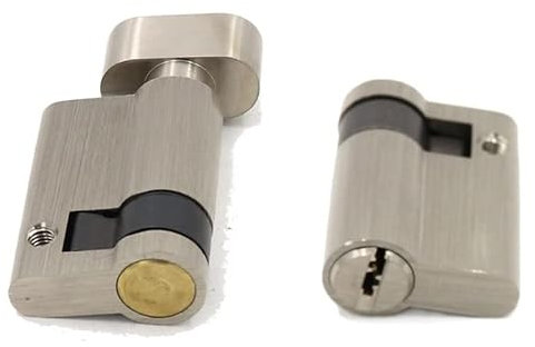 Lock Cylinder,Cylinder lockThumb Turn Euro Cylinder Lock, 1Pcs Invisible Door Lock Core Half Eccentric Lock Cylinder,with Knob,45mmx32MM,for Channel Lock Fire-Proof Door Security Door(with Knob)