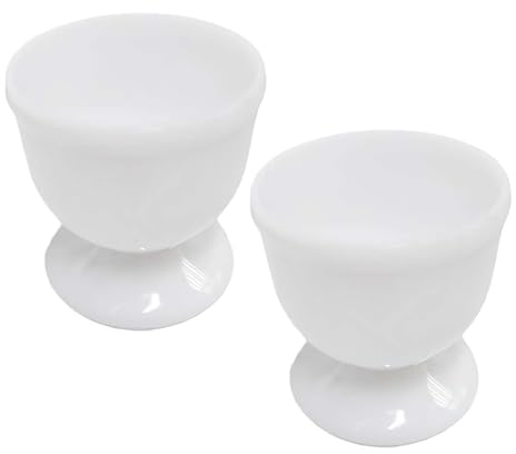 Lot de 2 coquetiers légers en plastique pour œufs à la coque, outils de cuisine pour petit déjeuner, fête, dîner, blanc