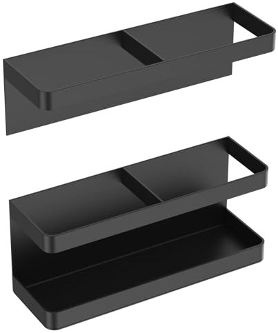 JETHMA Umbrella Stand, Carbon Steel, Black, No Punching Wall Mounted Umbrella Holder, Height Adjustable, Home Office Hotel