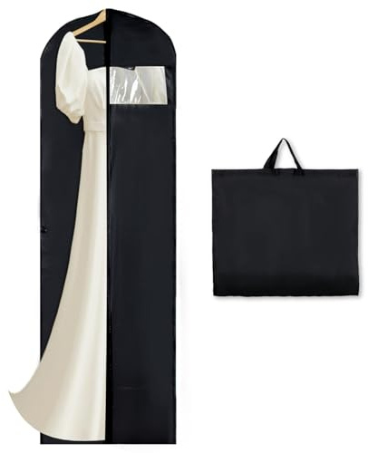 180 x 60cm Ropa Protector, Bolsa para Trajes a Prueba de Polilla, Bolsa Protectora Cubre Ropa Antipolvo con Bolsa para Zapatos, Funda para Vestido Largo, Funda Ropa Plegable para Casa & Viajar