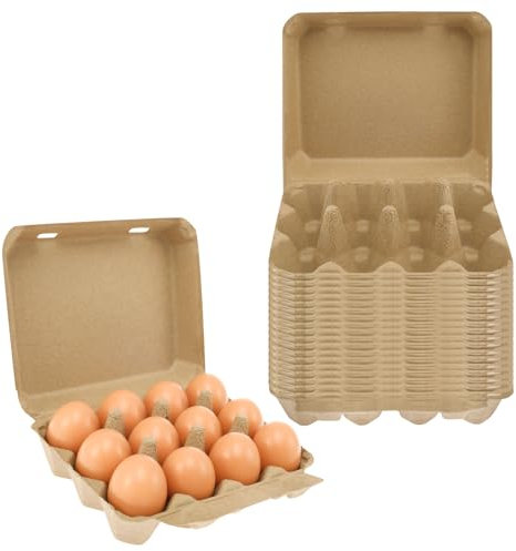 JEJUWE 240 x Half Dozen Egg Boxes x 20 Pieces 3x4 Style Egg Cartons, Traditional Fibre Eggs Box, Reusable and Biodegradable. Packs are Designed to Take Chicken Eggs from Small to Extra Large