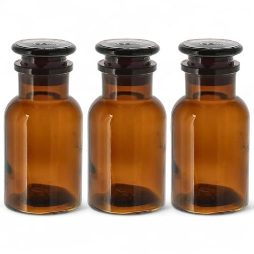 GMMH 3 flaconi da farmacista (500 ml) a collo largo, da laboratorio, da laboratorio, a spalla rotonda, da farmacia, da laboratorio, da laboratorio, da laboratorio, a spalla rotonda