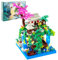 HOTUT 1435 Pièces Micro Blocs de Construction d'étang de Fleurs de pêcher,Architecture avec bonsaï de Fleur de pêcher avec LED,Blocs de Construction à Pince,Maison d'arbre d'architecture de Plantes