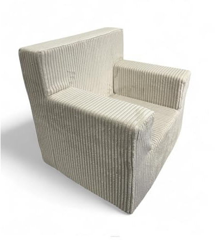 FORTISLINE - Kindersessel 51x47x34cm Oeko-TEX - Spielesessel für Kinder - Kinderzimmer - Sessel aus Schaumstoff - Kuschel-Cord - Viele Muster (Beige)