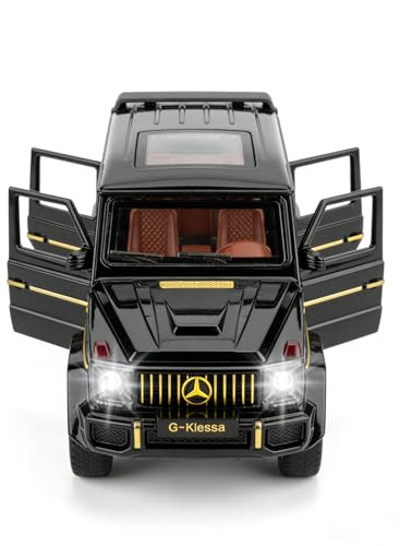 BGHSCA scala 1/32 modello di auto nera G63 AMG Diecast giocattolo auto collezionabile lega di zinco ritirare modello di auto con suono e luce per adulti ragazzi ragazze 3 4 5 6 7 8 (nero)