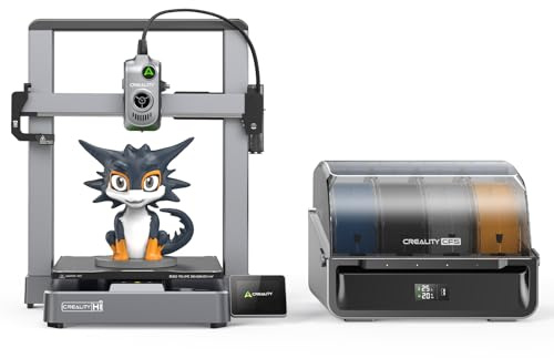 Creality Hi Combo(A) 3D-Drucker, Mehrfarbiger 3D-Drucker mit CFS 95 % vormontiert 500 mm/s hohe Geschwindigkeit Automatische Nivellierung Automatische Filamenterkennung Vollmetallrahmen 260*260*300mm
