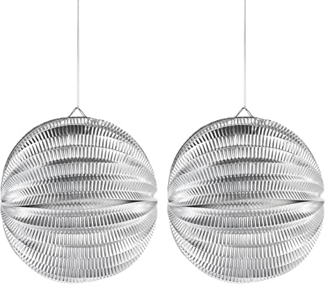 Garneck 2 Pz Sfera Decorativa Oggetti di Scena per La Disposizione delle Feste Ornamento da Appendere Ciondolo a Forma di Palla Pendente a Sfera Pieghevole Forniture per Feste Carta Silver