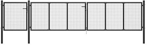 Hoodmeel Cancello Giardino Esterno, Cancelli in Ferro, Cancelletto Giardino, Cancelletto Pedonale, Cancello Giardino in Acciaio 500x75 cm Antracite