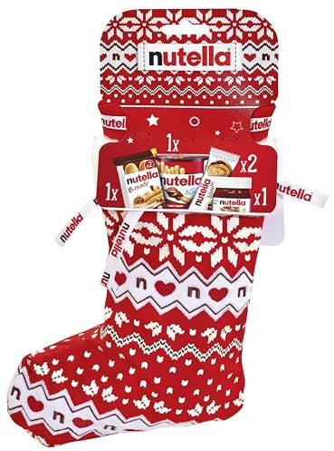 nutella Winterstiefel 2025 - ein festlich dekorierter Stiefel mit beliebten Nutella-Snacks - Geschenk zu Weihnachten, Nikolausgeschenk - Weihnachtsdeko & Adventsgeschenk für Familie & Freunde - 209 g