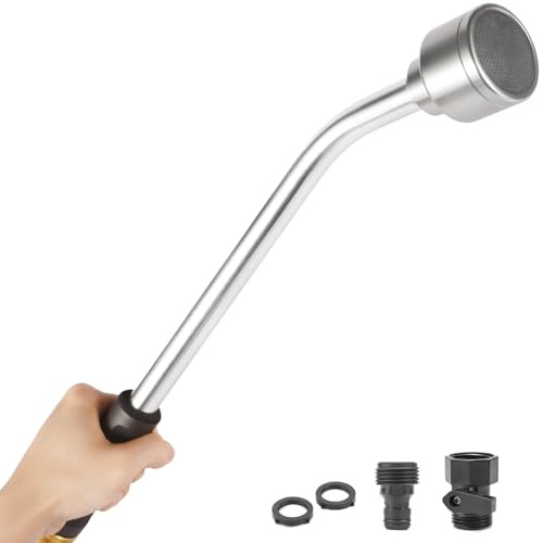 18-inch Soft Rain Watering Wand with Shut Off Valve, 400 Holes Per Inch
