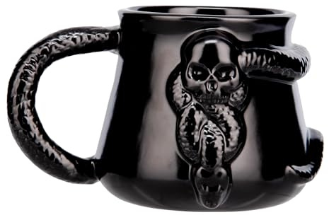 Paladone Harry Potter Dark Mark Nagini Schlange Tasse, offiziell lizenzierte 400ml schwarze Keramik Kaffeetasse, Todesser Design, Wizarding World Merchandise, Geschenk für Erwachsene & Potterheads