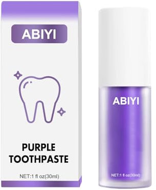 ABIYI Purple Toothpaste Whitening, Teeth Whitening Toothpaste, Gentle Daily Use, for Teeth Stain Removal