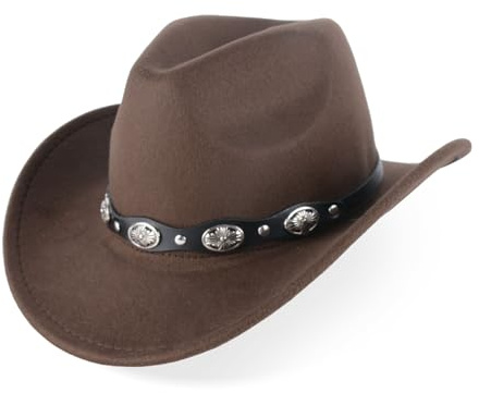 KIXINY Cowboy Hut für Frauen und Männer, Western Wildleder Cowboy Cowgirl Hut Klassischer breiter Rand Fedora Huts für Männer & Frauen Felz breiter Rand
