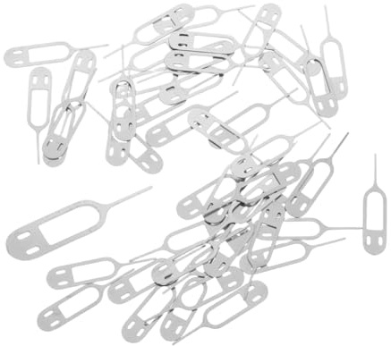 Operitacx 50pezzi Spillo per Espulsione Scheda Sim in Acciaio Inossidabile Ago per Rimozione Scheda Sim Cellulare Strumento di Espulsione Vassoio