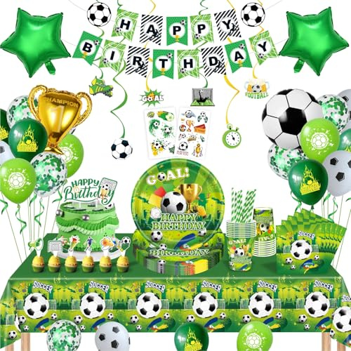 Decoracion Cumpleaños Futbol, Platos Cumpleaños Infantil, Juego De Vajilla Para Fiesta De Fútbol, Platos Y Vasos Para Cumpleanos, Globos Futbol, Servilletas, Mantel, Para Vajilla Cumpleanos Infantil