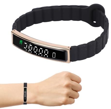 Bewinner Smart Armband, Aktivitet och Fitness Trackers med Stegräknare, Fjärrfotografering, BT Smart Wristband Fitness Tracker för Dagliga Aktiviteter (Gyllene färg)