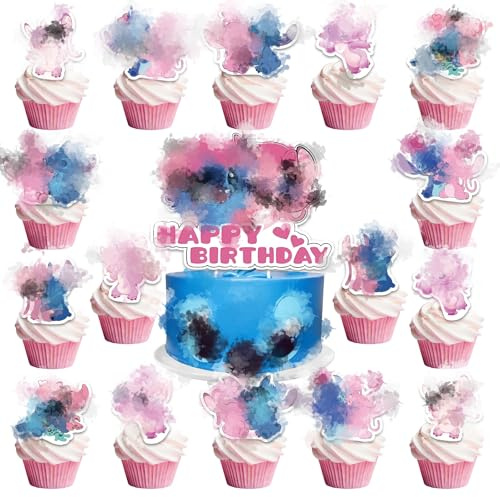 25 Pcs Pink Cake Toppers, Cake Decorations Sti Party Decorations Birthday Cake Topper Kid Birthday Cake Decorations Party Decorations for Girls Boys Children Kids