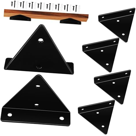 VILLFUL 6 Pièces Équerres Triangulaires Murales Invisibles Support Fixation Étagère Flottante Charge Lourde Noir pour Rangement Stable et Installation Facile